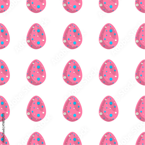 Illustration on theme seamless celebration holiday Easter with hunt colorful bright eggs