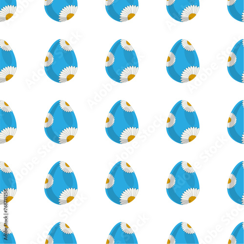 Illustration on theme seamless celebration holiday Easter with hunt colorful bright eggs