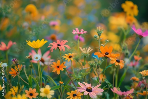 Kaleidoscope of Wildflowers  A Lush  Colorful Meadow Scene