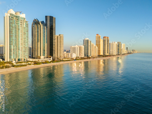 Aerial of the Coast Line, Beach.Sunny Isles Beach, .North Miami, Florida,USA © Earth Pixel LLC.