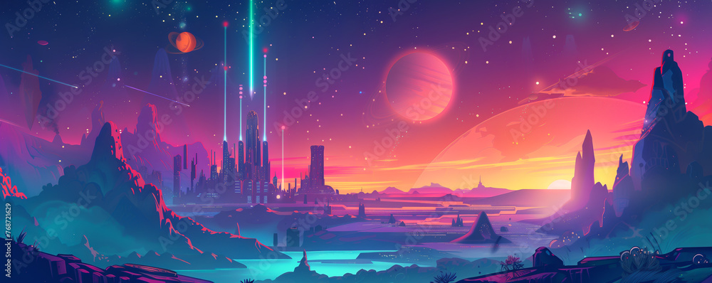city landscape from another planet