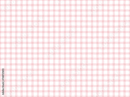 watercolor paint brush style pink plaid seamless pattern
