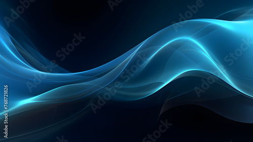Digital technology blue wave curve abstract graphic poster web page PPT background