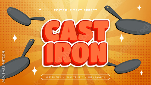 Orange red and gray grey cast iron 3d editable text effect - font style