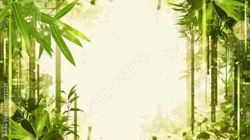  A picture of a bamboo forest with space for text