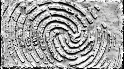  a fingerprint encircled on white paper