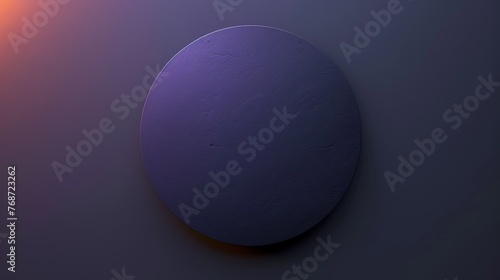 The solid purple circle stands out against the minimalist dark blue background in the top view. Simple yet eye-catching and modern elements. This makes it suitable for a variety of designs.
