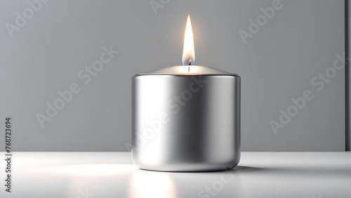 3D Burning Candle Symbolizing Memory Day, Spiritual Reflection, and Tranquility