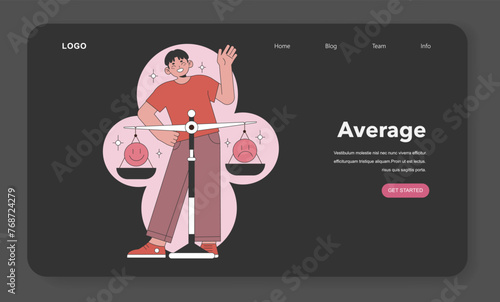 Average personality trait in Big Five. Flat vector illustration