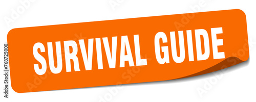 survival guide sticker. survival guide label