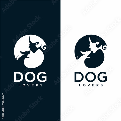 Dog lover logo design vector template, dog icon