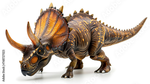 Triceratops dinosaurs toy isolated on white background, AI Generative. © Miry Haval