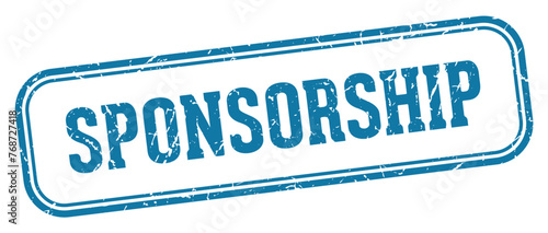 sponsorship stamp. sponsorship rectangular stamp on white background