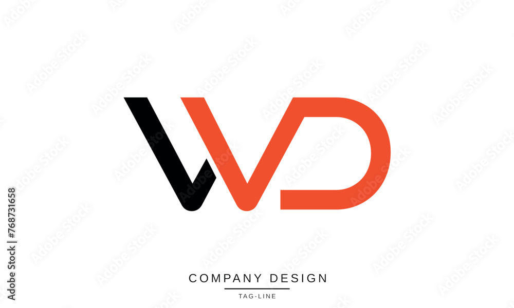 WD, DW Abstract Letters Logo Monogram design Icon Font WD, DW Abstract Letters Logo Monogram design Icon Font