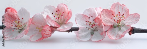 A close up of some flowers on a branch, Spring close-up image of apple blossoms