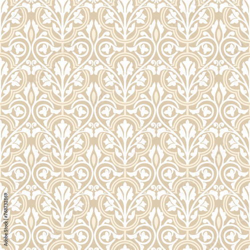 Vector seamless floral damask pattern design