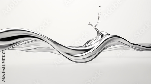 Background with abstract figure of liquid silver. Fine details and shiny appearance.