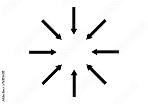 Icono de 8 flechas formando círculo en dirección hacia el interior photo
