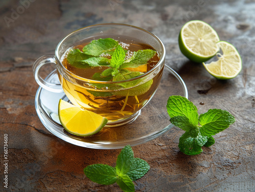 Refreshing Mint Tea with Lime