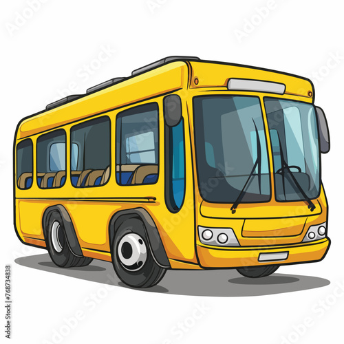 Bus transport vehicle image cartoon vector 
