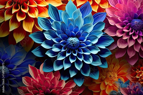 coloful paper flower background, floral pattern
