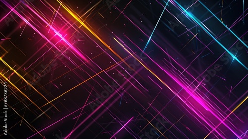 Abstract Neon Light Stripes Wallpaper