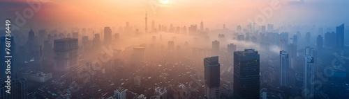 City life under the haze of PM 2.5, transformed by streamer-endorsed air purifying technology photo
