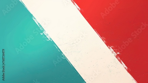 Minimalist Crimson, White, and Cyan Diagonal Stripes Background © TETIANA