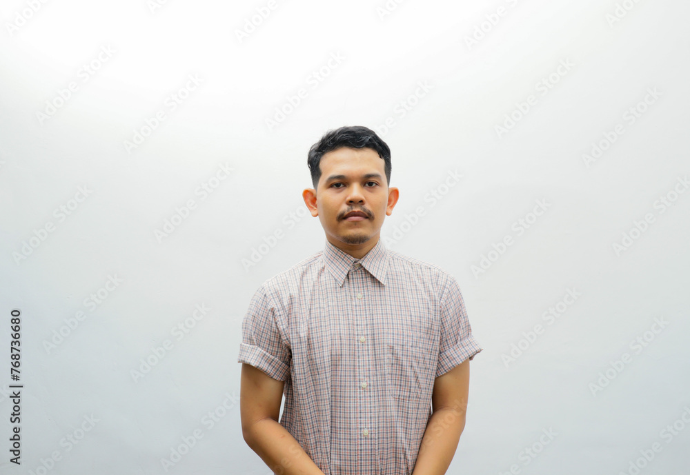 Fototapeta premium asian man showing flat face
