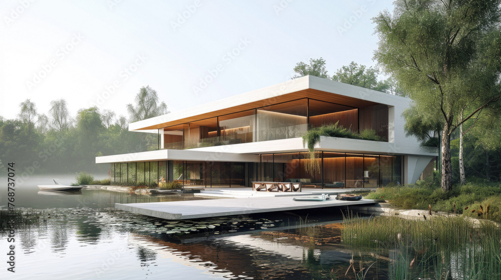 Obraz premium Architecture modern design, concrete house.