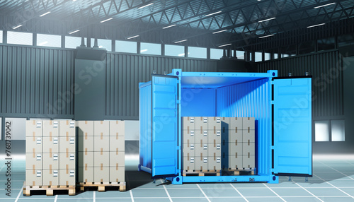 Logistic container with box...