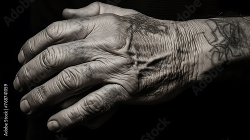 Hands telling stories: a series of close-ups capturing the hands of individuals in daily struggles.