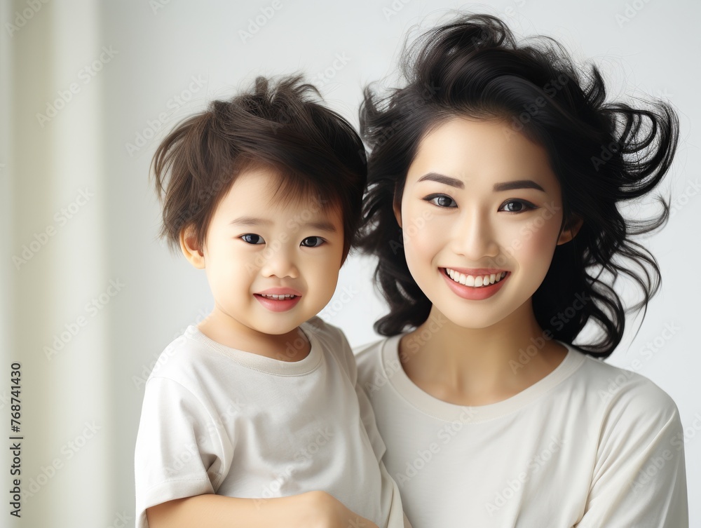 A woman is holding a baby girl