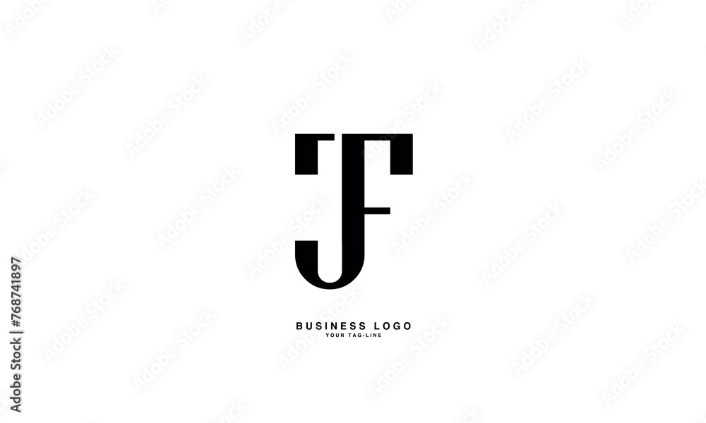 JF, FJ, J, F, Abstract Letters Logo Monogram JF, FJ, J, F, Abstract Letters Logo Monogram