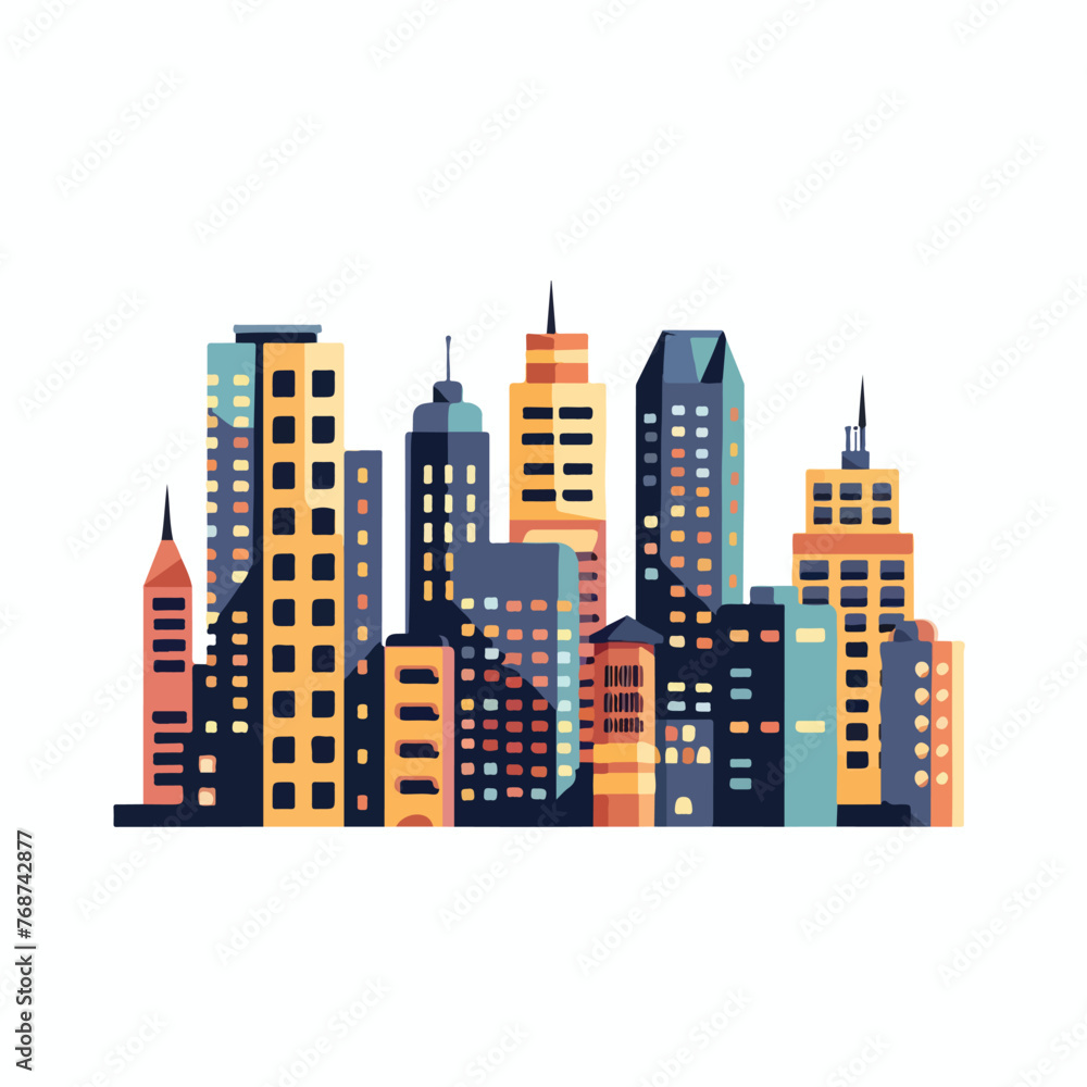 City design. Building icon. Isolated illustration 