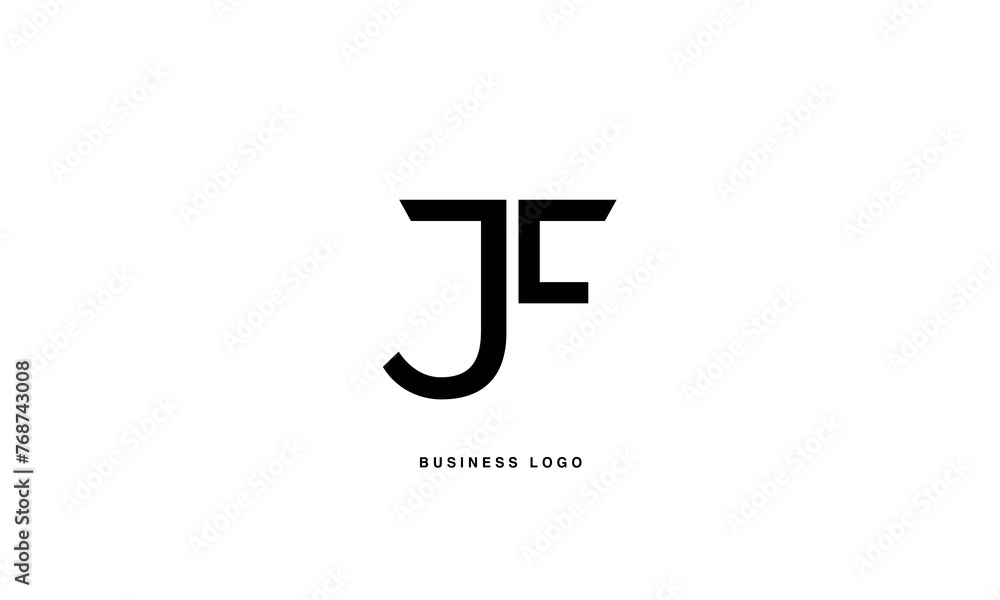 JF, FJ, J, F, Abstract Letters Logo Monogram JF, FJ, J, F, Abstract Letters Logo Monogram