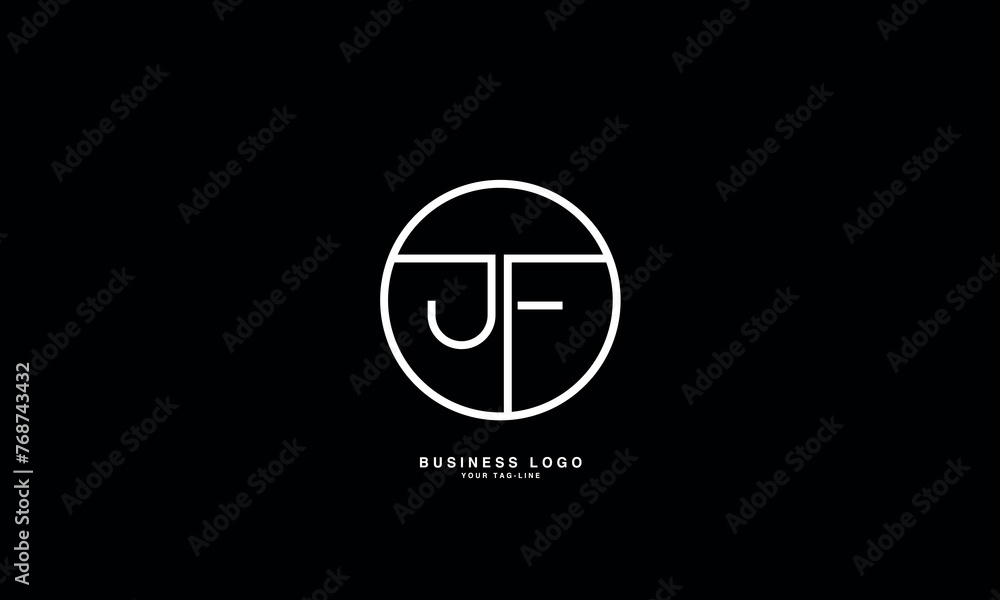 JF, FJ, J, F, Abstract Letters Logo Monogram JF, FJ, J, F, Abstract Letters Logo Monogram