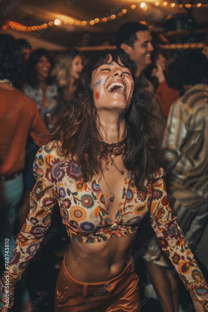 1970s Nightlife. -Retro Party night 70s - dancing - disco