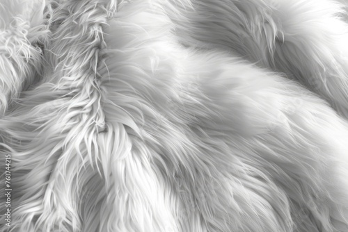 Soft White Fur Texture Close-up