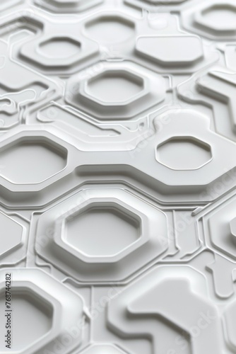 Hexagonal Shapes on a Clean White Surface