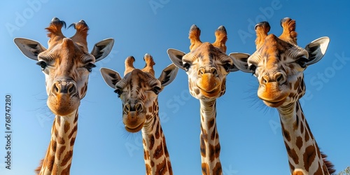 Giraffes Holding Motivational Seminar on Reaching for the Stars and Achieving High Goals