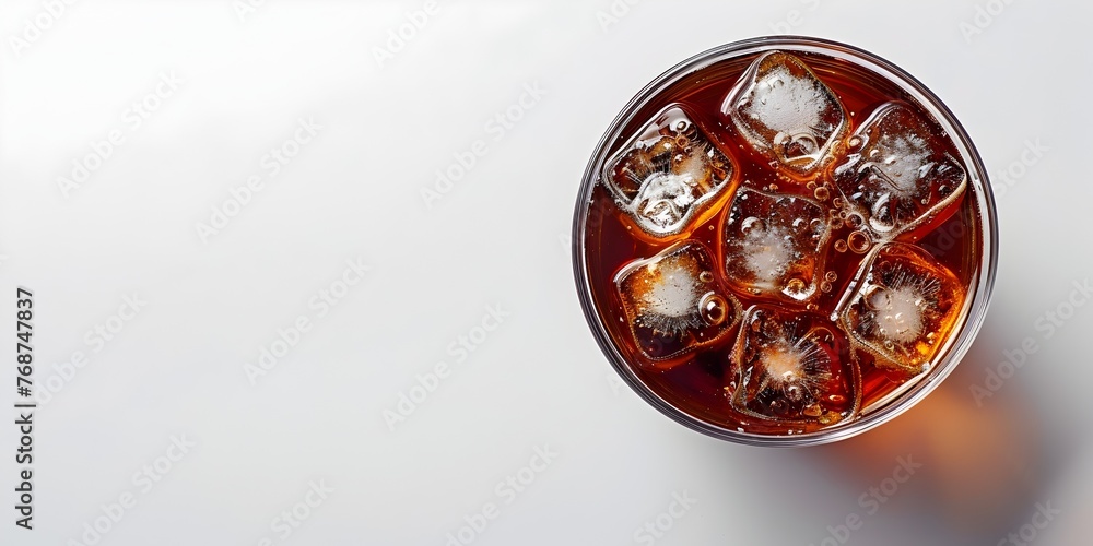Cold Brew Coffee with Icy Cubes on Pristine White Background Offering a Refreshing and Bold Taste Experience Cold Brew Coffee with Icy Cubes on Pristine White Background Offering a Refreshing and Bold Taste Experience
