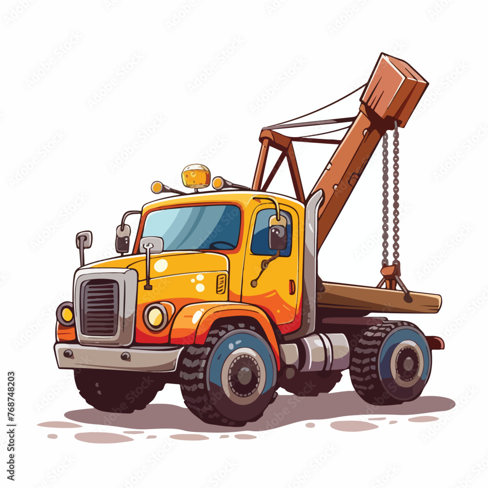 Construction and truck design cartoon vector illust