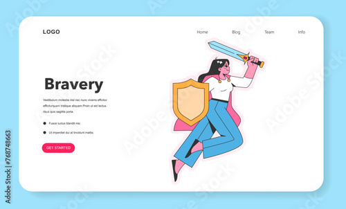 Bravery concept. Vector illustration.