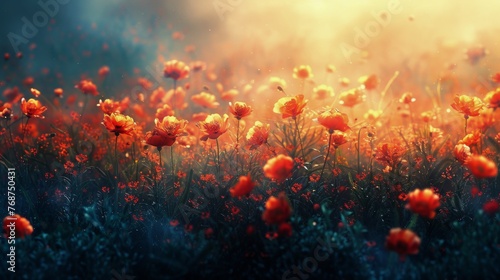 Flowers Scattered in the Grass © olegganko