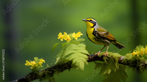 Eastern Serenader, A Bird in Eastern U.S. Forests. Generated AI