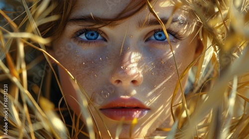 Close Up of Doll With Blue Eyes