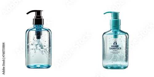 set of handsanitizer isolated on transparent background photo