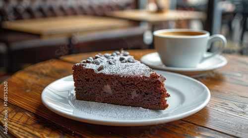 Piece of Cake on White Plate