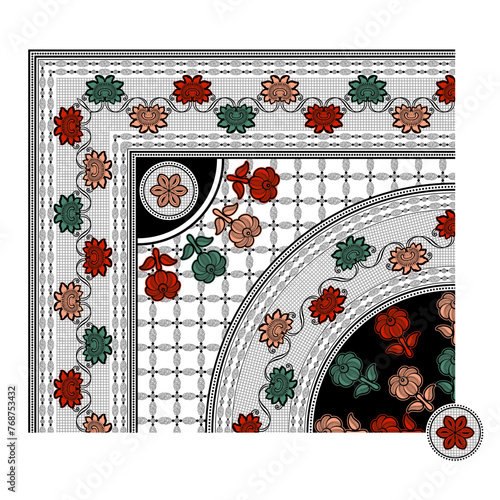 bedsheet design digital art use hand work and digital printing